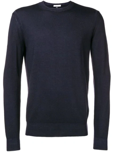 Shop Paolo Pecora Long-sleeve Fitted Sweater In Blue