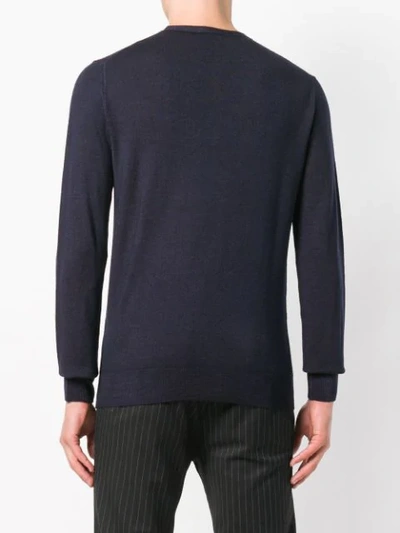 Shop Paolo Pecora Long-sleeve Fitted Sweater In Blue