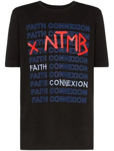 Shop Faith Connexion X Ntmb Logo Cotton T-shirt In Black