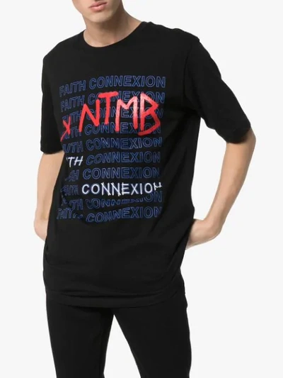 Shop Faith Connexion X Ntmb Logo Cotton T-shirt In Black