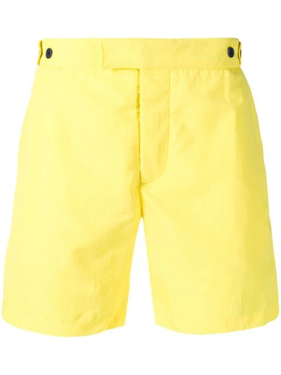Shop Frescobol Carioca Tailored Swimming Trunks In Yellow