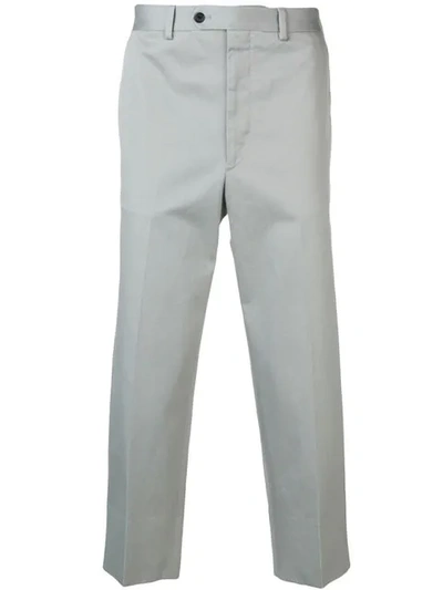 Shop Prada Cropped Trousers In Grey