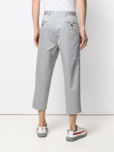 Shop Prada Cropped Trousers In Grey