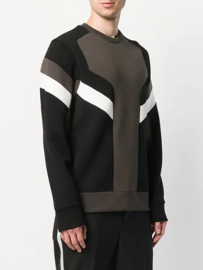 Shop Neil Barrett Modernist Colour Block Sweatshirt - Grey