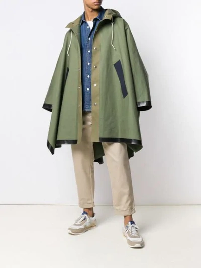 Shop Mackintosh Hooded Parka Coat In Green
