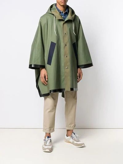 Shop Mackintosh Hooded Parka Coat In Green