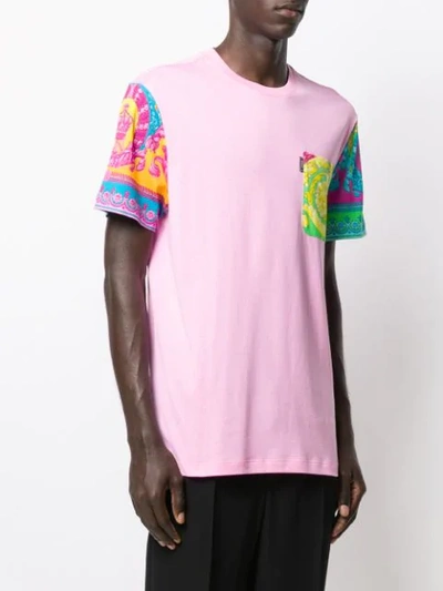 Shop Versace Baroque Details T-shirt In Pink