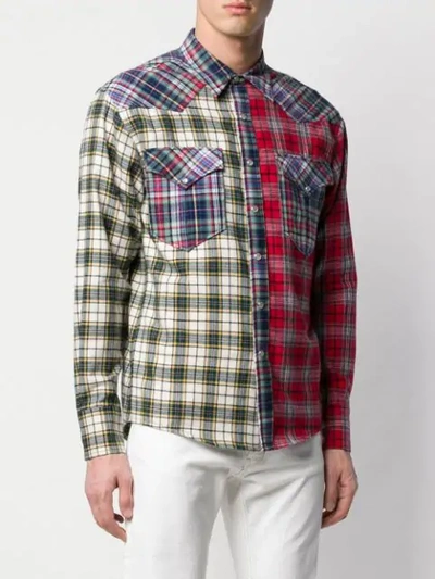 Shop Isabel Marant Billy Patchwork Check Shirt In Red
