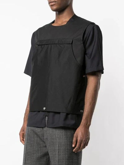 Shop Lanvin Zip Front Vest In Black