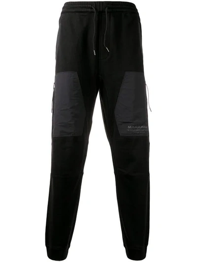 Shop Maharishi Tapered Track Pants In Black