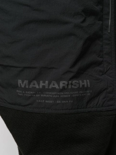 Shop Maharishi Tapered Track Pants In Black