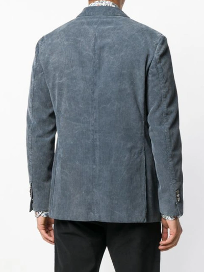 Shop Gabriele Pasini Corduroy Double Breasted Blazer In Grey