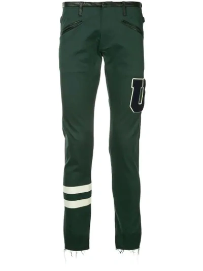 Shop Undercover Skinny Embellished Trousers In Green