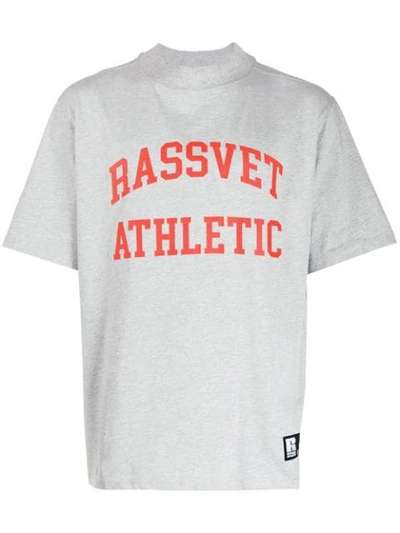 Shop Rassvet X Russel Athletic Printed T-shirt In Grey