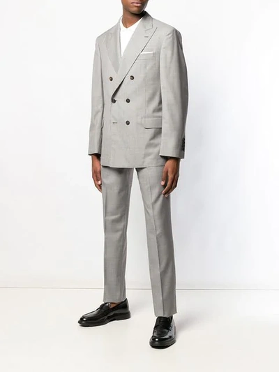 Shop Brunello Cucinelli Double-breasted Suit In Grey