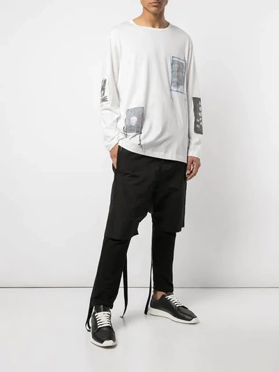 Shop Yohji Yamamoto Embroidered T-shirt In White