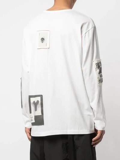 Shop Yohji Yamamoto Embroidered T-shirt In White