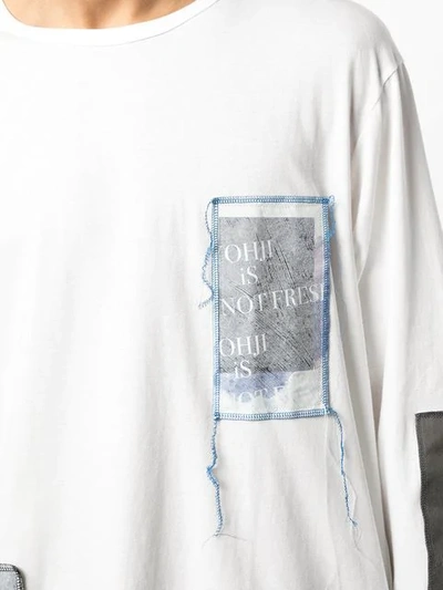 Shop Yohji Yamamoto Embroidered T-shirt In White