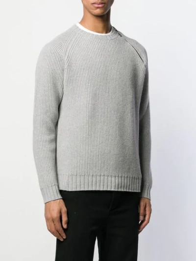 Shop Belstaff Ribbed Jumper In Grey