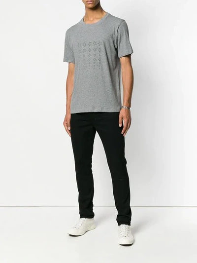 Shop Saint Laurent Star-print Cotton T-shirt In Grey