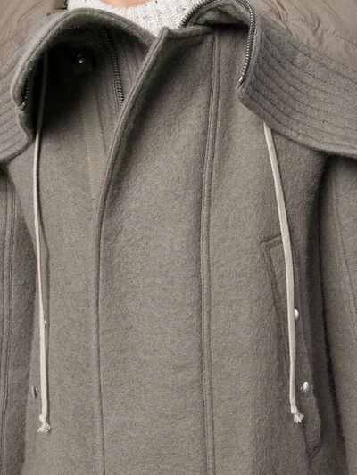 Shop Rick Owens Zipped Hood Coat In Grey