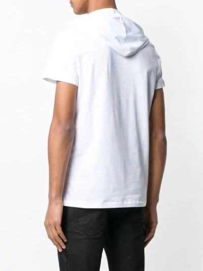 Shop Balmain Hooded T-shirt In White