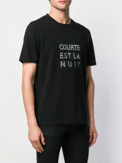 Shop Saint Laurent Courte Est La Nuit Print T-shirt In Black