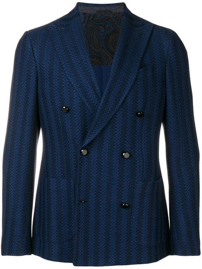 Shop Etro Striped Double In Blue