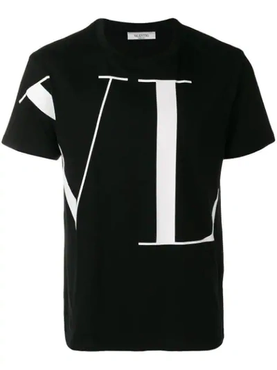 Shop Valentino Vltn Print T-shirt In Black