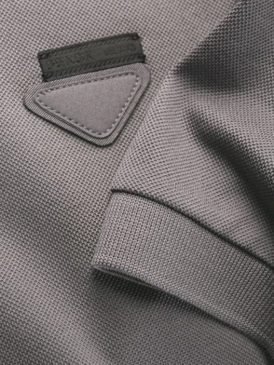 Shop Prada Short Sleeved Polo Shirt In Grey