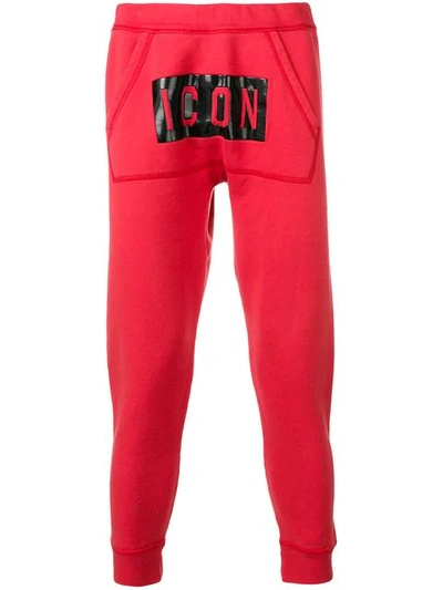 Shop Dsquared2 Icon Track Trousers In Red