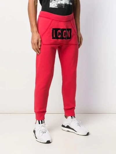 DSQUARED2 ICON TRACK TROUSERS - 红色