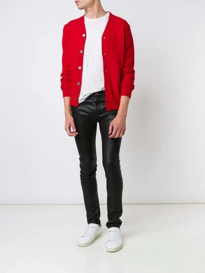 Comme Des Garçons Play Classic Cardigan In Red