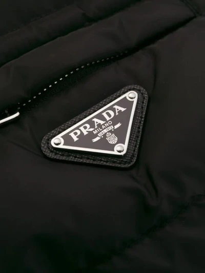 Shop Prada Logo Plaque Padded Gilet In Black