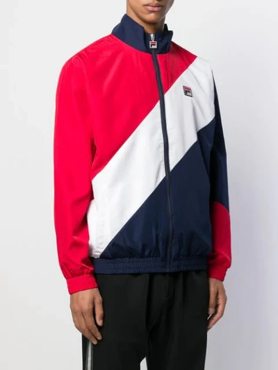 Shop Fila Diagonal Stripe Track Jacket In Blue