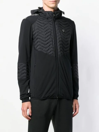 Shop Ea7 Emporio Armani Hooded Sports Jacket - Black