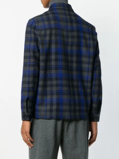 Shop Altea Checked Work Shirt Jacket In Grey