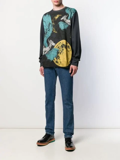 Shop Etro Printed Sweatshirt In Blue