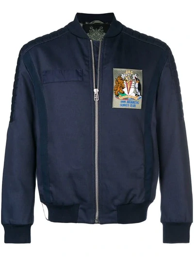 Shop Mr & Mrs Italy Antarctic Survey Club Patch Bomber Jacket In Blue