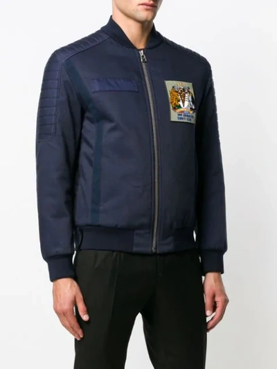 Shop Mr & Mrs Italy Antarctic Survey Club Patch Bomber Jacket In Blue