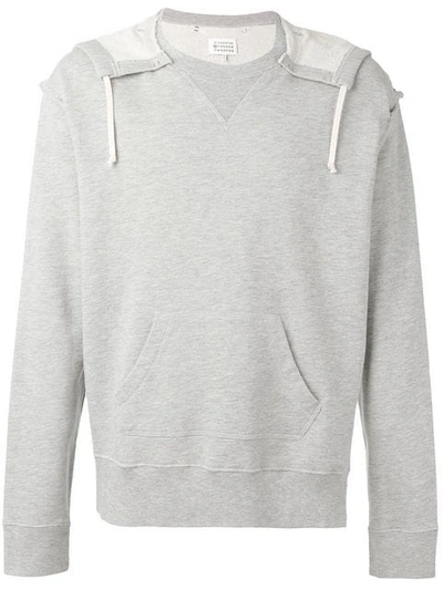 Shop Maison Margiela Oversize Hooded Sweatshirt In Grey