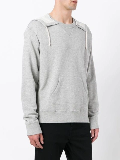 Shop Maison Margiela Oversize Hooded Sweatshirt In Grey