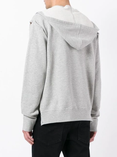 Shop Maison Margiela Oversize Hooded Sweatshirt In Grey