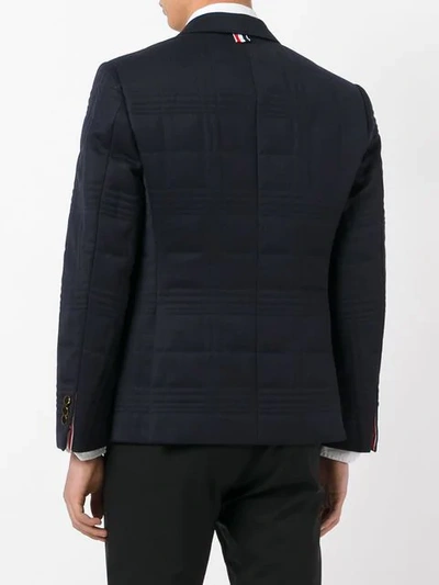 Shop Thom Browne Flap Pockets Quilted Blazer In 415 Navy