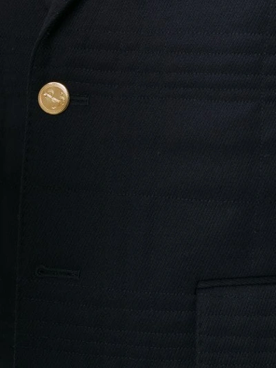 Shop Thom Browne Flap Pockets Quilted Blazer In 415 Navy