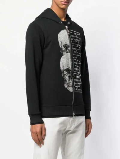 Shop Philipp Plein Logo Gem Embellished Hoodie In Black