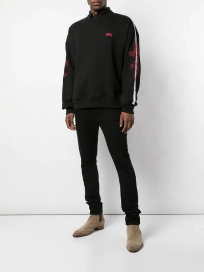 Shop Amiri Dragon Outline Sweatshirt In Black