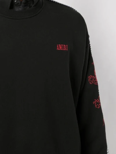 Shop Amiri Dragon Outline Sweatshirt In Black