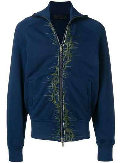 Shop Haider Ackermann Spike Embroidered Jacket In Blue