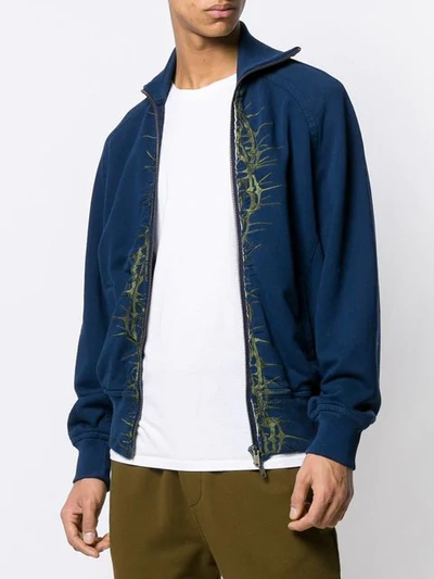 Shop Haider Ackermann Spike Embroidered Jacket In Blue